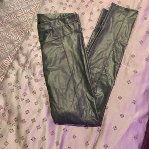 Bebe faux leather charcoal gray skinny pants